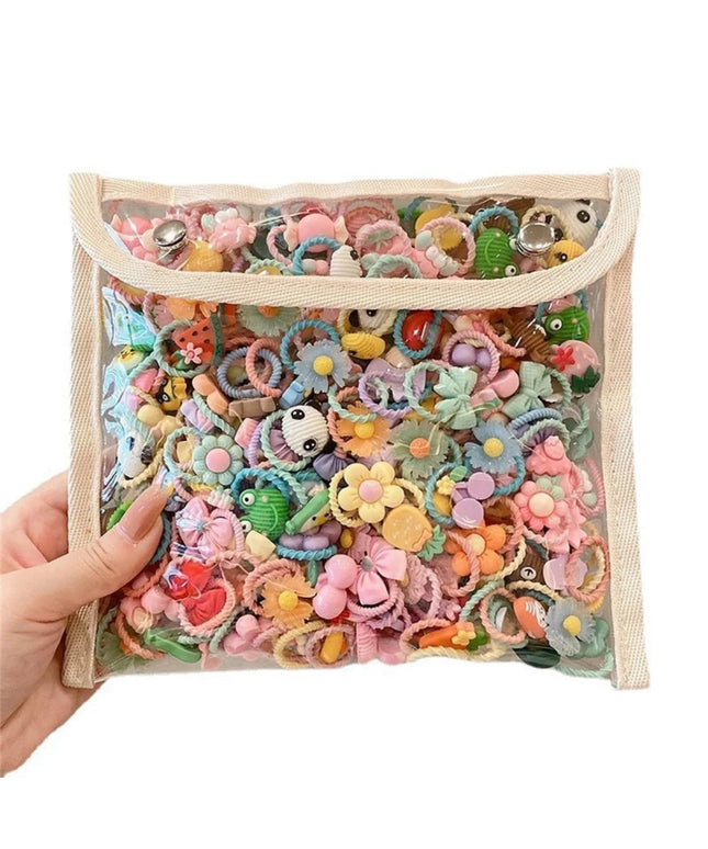 40/50/60Pcs/Lot Children Kids Hair Accessories Cartoon Elastic Hair Bands Baby Head Rope Small Animal Cute Girls Headdress