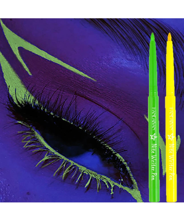 Fluorescent UV Light Neon Eyeliner Pen Waterproof Yellow Purple Orange Color Gel Eye Liner Pencil Eyes Make Up Cosmetics Tool