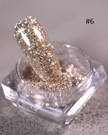Gold Nail Mirror Glitter Powder (50 colors) Metallic Chrome Dust Nail Art Gel Polish Chrome Pigment Rub Mirror Effect Manicure