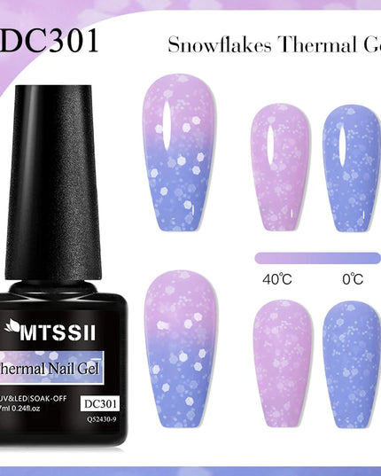 7ml Snowflake Gel Nail Polish UV LED Semi Permanent Milky White Pink Glitter Snow Sequins Gel Nails Art Design Varnish Manicure