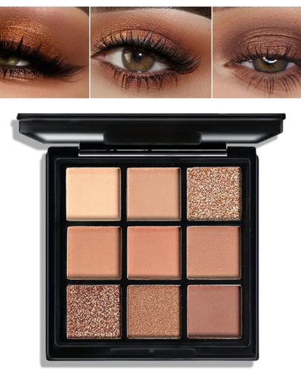 9-Grid Red Eyeshadow Palette Purple Glitter Pearlescent Matte Eye Shadow Shimmer Makeup Long Lasting Women Beauty Eye Cosmetics