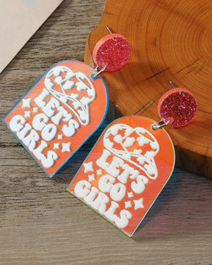European and American acrylic cow boots Western cowboy hat Howdy Let's go girls earrings jewelry