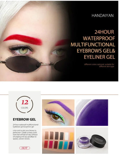 HANDAIYAN Colorful Eyebrow Cream Gel High Pigment Brows Tint Waterproof Long lasting Eye Brow Dye With Brushes Decorate Cosmetic