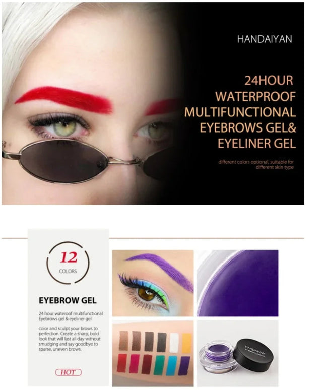 HANDAIYAN Colorful Eyebrow Cream Gel High Pigment Brows Tint Waterproof Long lasting Eye Brow Dye With Brushes Decorate Cosmetic