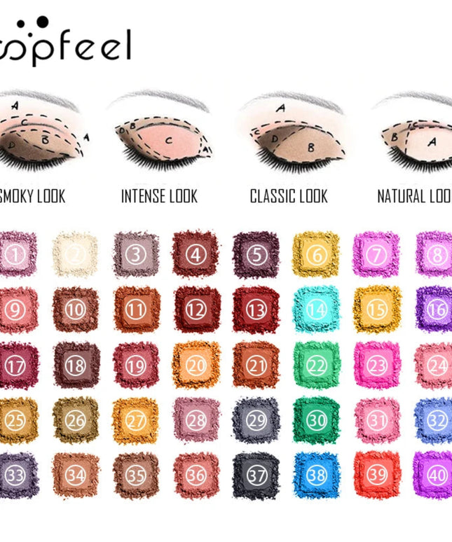 POPFEEL 40 Color Eyeshadow Palette Colorful Pearlescent Matte Multi-color Combination Makeup Eyeshadow