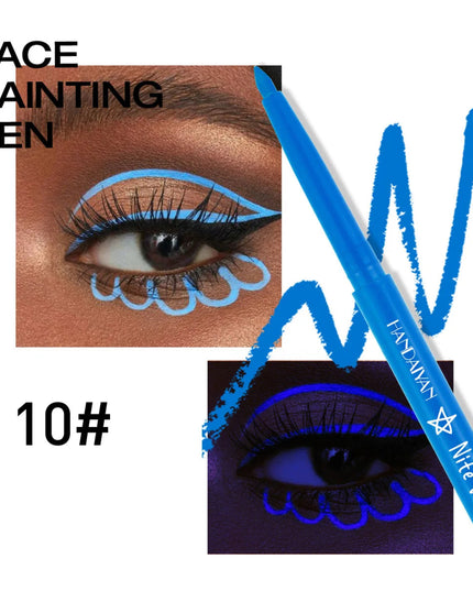 Fluorescent UV Light Neon Eyeliner Pen Waterproof Yellow Purple Orange Color Gel Eye Liner Pencil Eyes Make Up Cosmetics Tool