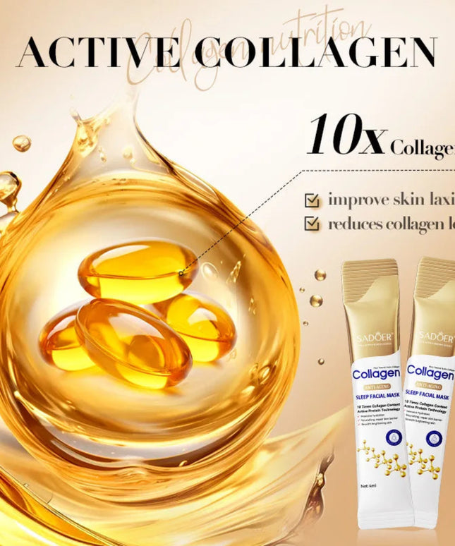 30pcs SADOER Collagen Sleeping Facial Masks Face skincare Moisturizing Brightening Firming Hydrating Face Mask Facial Skin Care
