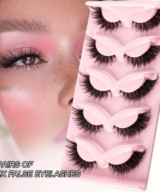 3Boxes(15Pairs) Cat Eye Lashes Fake Eyelashes Natural long Manga Lashes Winged End Eye Elongated Eyelashes Fake Lashes Makeup