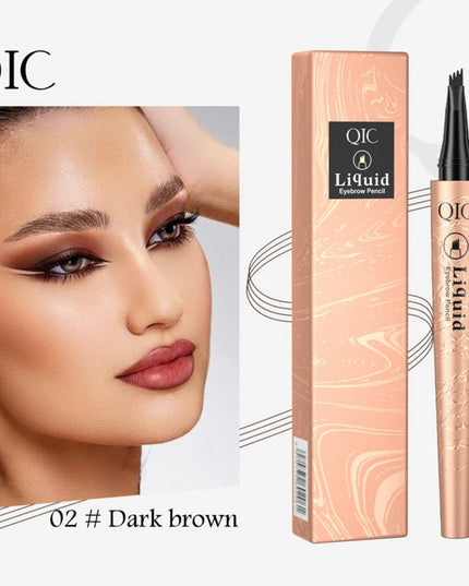 4 Splitted Head Eyebrow Pencil Long-lasting Waterproof High Pigmented Easy Applying Liquid Eyebrow Pencil Natural Looking Brows