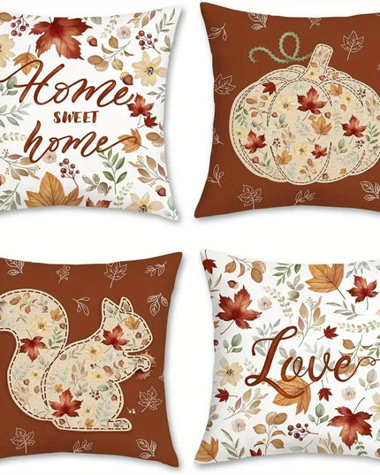 Home Decor Autumn-Themed Pillowcases With Love And Home Pattern Cushion Cover Suitable For Sofa Bedroom Car Pillow Cover
