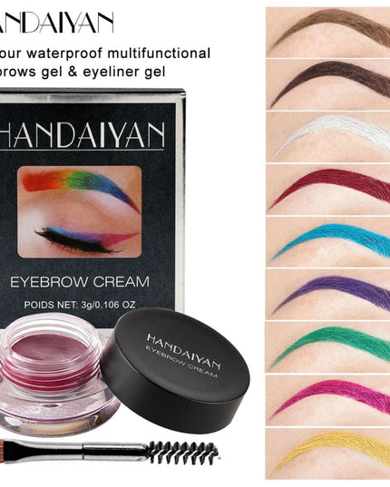 HANDAIYAN Colorful Eyebrow Cream Gel High Pigment Brows Tint Waterproof Long lasting Eye Brow Dye With Brushes Decorate Cosmetic