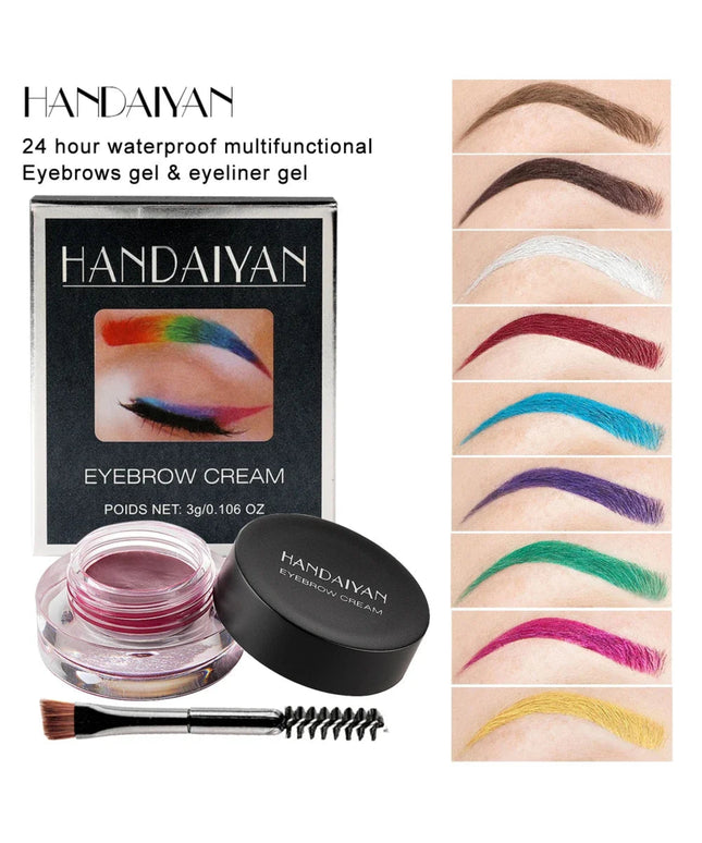 HANDAIYAN Colorful Eyebrow Cream Gel High Pigment Brows Tint Waterproof Long lasting Eye Brow Dye With Brushes Decorate Cosmetic