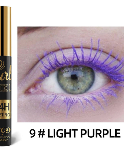 Vibrant Rainbow Color Mascara - 11 Waterproof Shades, Long-Lasting Curl Extension, Ink Formula for Dual-Eyeliner Effect - Quick