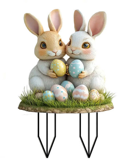 Easter Acrylic Yard Ornaments Multi-Function Courtyard Statue Waterproof Patio Sculpture