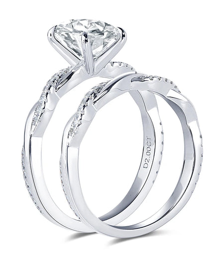 OXTAO 7x9mm 2.0 Carat  Oval Cut Moissanite Engagement Ring Set 925 Sterling Sliver Wedding Promise Bands Jewelry for Women