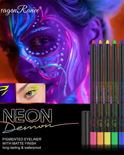 Fluorescence Blue Eyeliner Gel Waterproof Luminous UV Light Neon Eyeliner Pen Yellow Green Pink Color Eye Shadow Cream Make Up