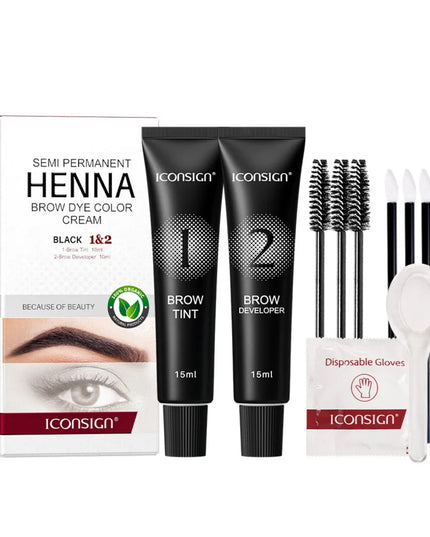 Eyelash Eyebrow Tint Permanent Dye Kit Waterproof Lasting Fast Tint Henna Brow Enhancers Cream Gel Makeup Tool