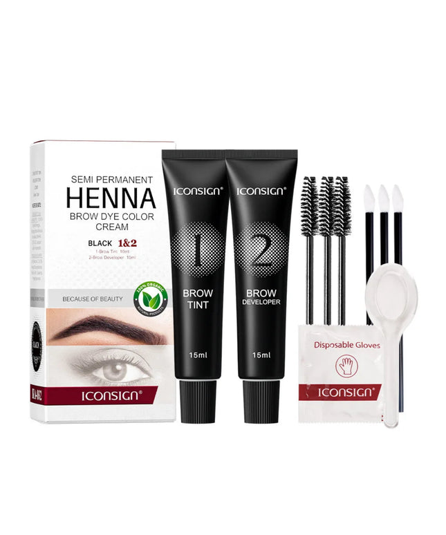 Eyelash Eyebrow Tint Permanent Dye Kit Waterproof Lasting Fast Tint Henna Brow Enhancers Cream Gel Makeup Tool