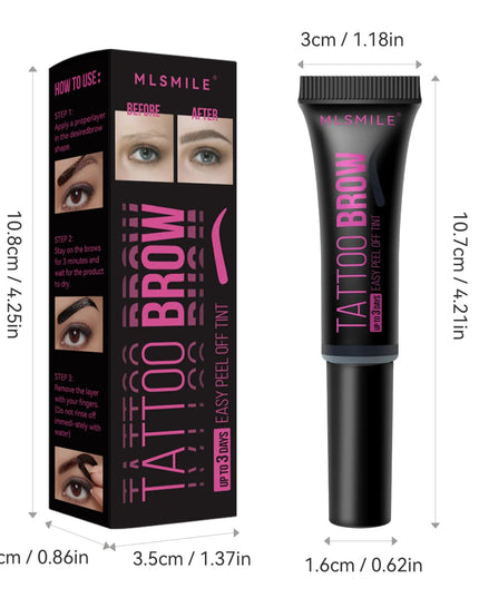 Peel-off Eyebrow Tearing Eyebrow Gel Tattoo Cream Dyeing Eyebrow Cream Tint Dye Semi-permanent Makeup Waterproof Beauty Supplies