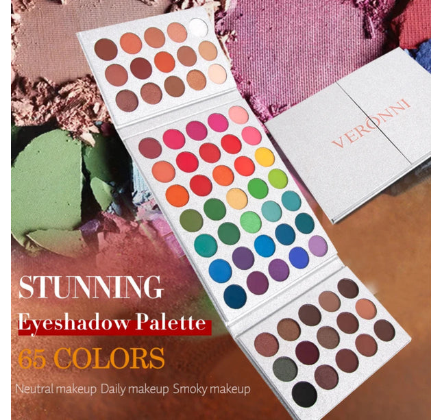 65-Color Eyeshadow Palette Makeup-High Pigmented Eye make up Tool Matte Glitter Finishes for Festival Christmas Cosmetics makeup