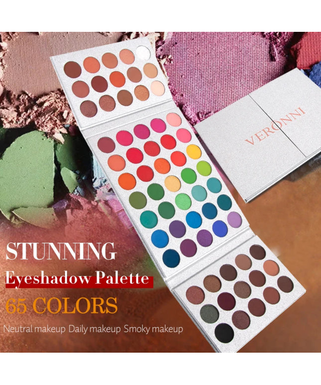 65-Color Eyeshadow Palette Makeup-High Pigmented Eye make up Tool Matte Glitter Finishes for Festival Christmas Cosmetics makeup