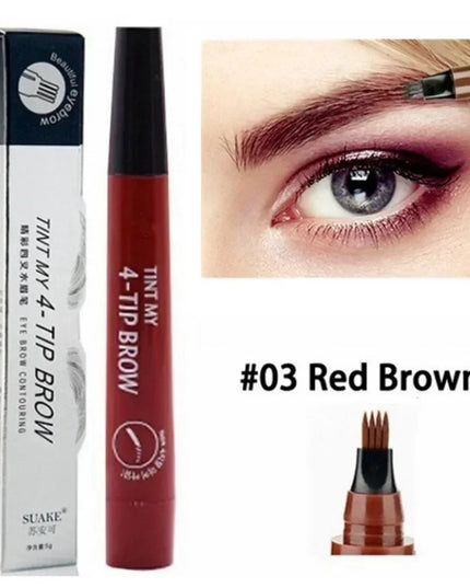 4 Point Eyebrow Pencil 4 Prong Tip Eyebrow Pen 4 Fork Eyebrow Pencil Waterproof Liquid Eyebrow Pencil Long Lasting Like Real