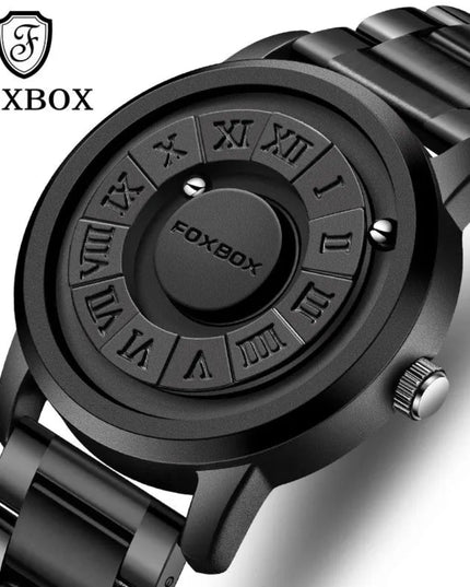 FOXBOX Military Waterproof Watch For Men LIGE Luxury Crolling Pointer Magnetic Force Watch Men Fashion Sport Quartz Chronograph
