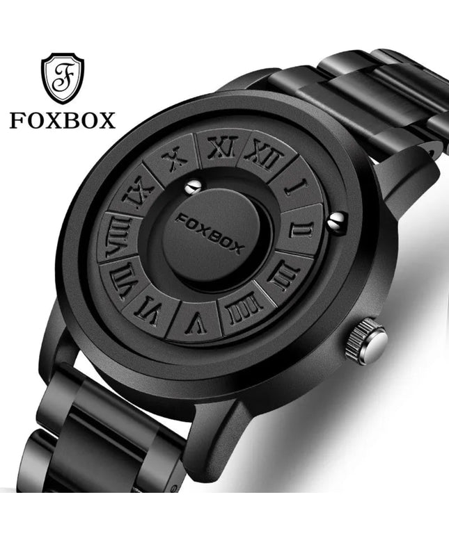 FOXBOX Military Waterproof Watch For Men LIGE Luxury Crolling Pointer Magnetic Force Watch Men Fashion Sport Quartz Chronograph