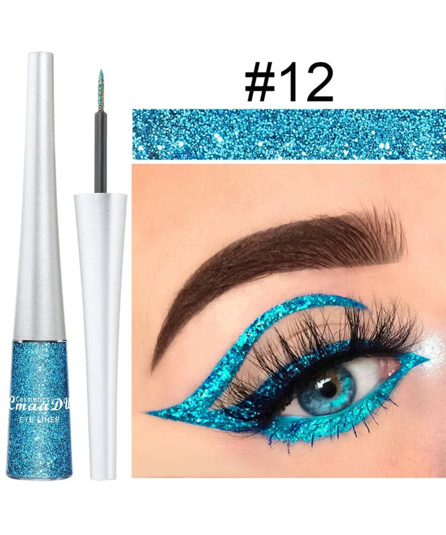 Glitter Liquid Eyeliner Pen Pearlescent Sequins Diamond Bright Shining Eyeliner Waterproof Lasting Eyeshadow Women Cosmetics 1pc
