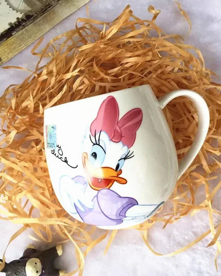 300ML Disney Mickey Mouse Minnie Mouse Coffee Mugs Cute Cartoon Donald Milk Mugs Creative Fashion Mugs Handle Kids Water Cup