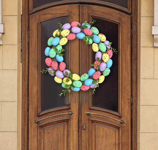 2026 Easter Garland Creative Easter Egg Element Wreath Window Door Garden Gate Decorative Hanging Holiday Party Decor Door Sign