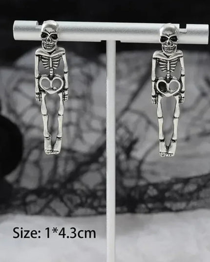 New Halloween Skull Skeleton Drop Earrings for Women Fashion Trend Gothic Jewelry Gift Hip Hop Rock Cool Dropped Earrings Men