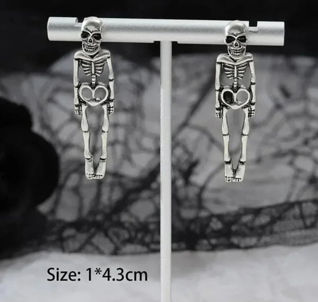 New Halloween Skull Skeleton Drop Earrings for Women Fashion Trend Gothic Jewelry Gift Hip Hop Rock Cool Dropped Earrings Men