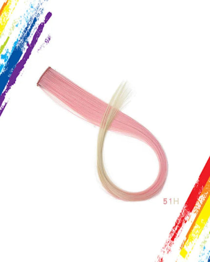 Multi-colors  Clip in Synthetic Hair Extensions 22 inch Rainbow Hairpieces for Girls Women Kids Favor Gift(Colorful Set)
