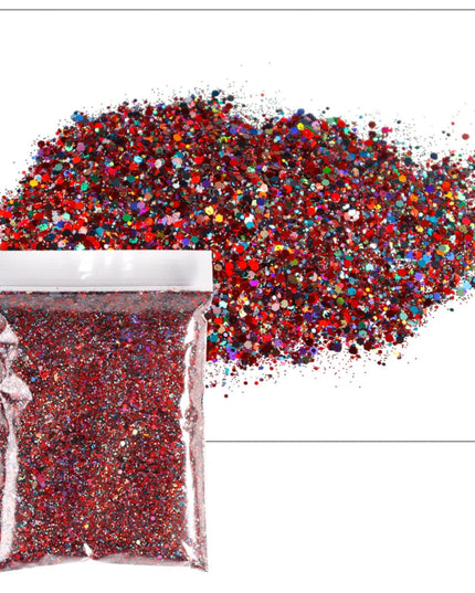 50G/Bag Holographic Mixed Hexagon Shape Chunky Nail Glitter Sequins Sparkly Flakes Slices Manicure Body/Eye/Face Glitter TCF2335