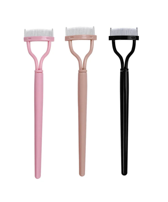 Eyelash Separator Metal Teeth Straight Eyelash Curler Beauty Makeup Stainless Eyelash Brush Comb Mascara Curl Makeup Tool