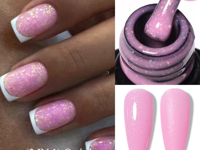 MEET ACROSS 7ml Quick Extension Gel Nail Polish Glitter Pink Gold Purple Milky White UV Gel Finger Prolong Varnish For Nails