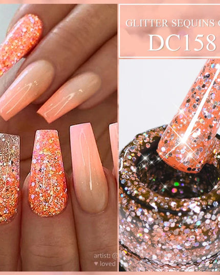 Mtssii 7ml Snowflake Gel Nail Polish Neon Fluorescent Gel Semi Permanent Pink White Snow Sequins Nails Art Design Varnish UV LED