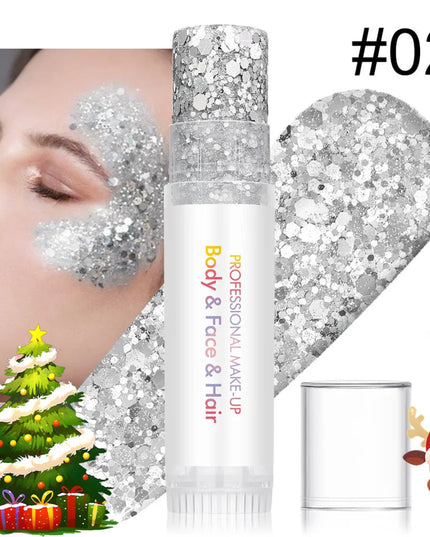 Body and facial glitter with long-lasting shine, suitable for holiday and Christmas party makeup