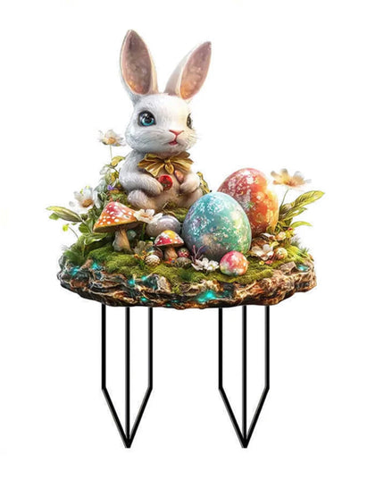Easter Acrylic Yard Ornaments Multi-Function Courtyard Statue Waterproof Patio Sculpture