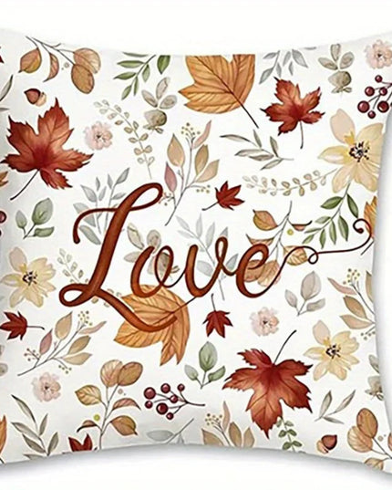 Home Decor Autumn-Themed Pillowcases With Love And Home Pattern Cushion Cover Suitable For Sofa Bedroom Car Pillow Cover