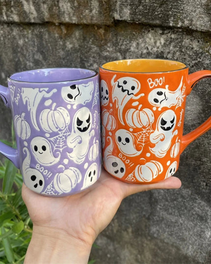 Creative Ghost Mug 420ml Large Capacity Water Cup Exquisite Halloween Spooky Cup Fashionable Coffee Cup Practical Drinkware