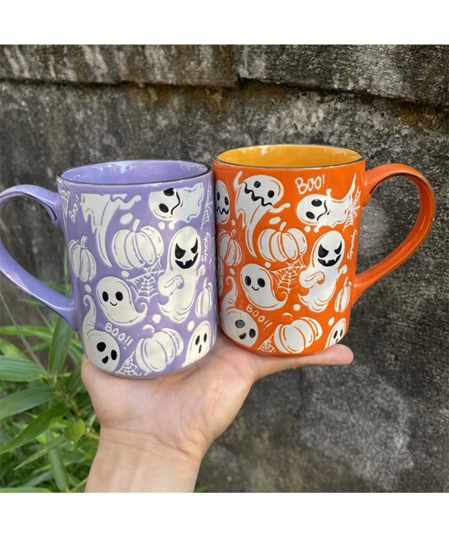 Creative Ghost Mug 420ml Large Capacity Water Cup Exquisite Halloween Spooky Cup Fashionable Coffee Cup Practical Drinkware