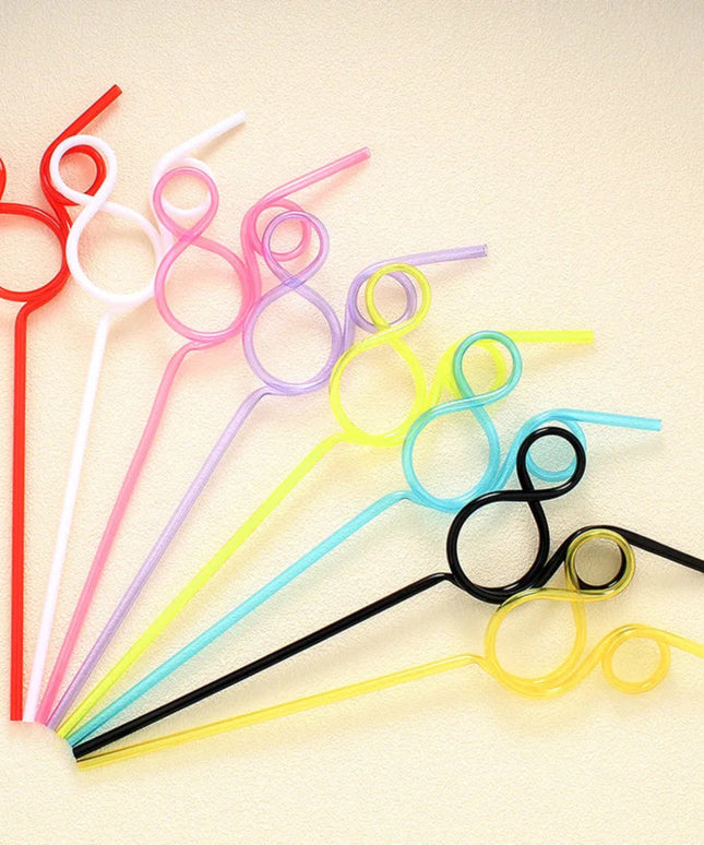 Creative PET Cartoon Animal Mouse Shape Straws Plastic Colourful Reusable Straws for Birthday Party, Wedding Christmas Decoratio