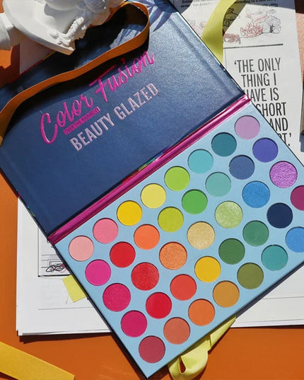BEAUTY GLAZED 39 Color Rainbow Eyeshadow Palette Long lasting Neon Glitter Eye Shadow Pallete Eye Makeup Cosmetics