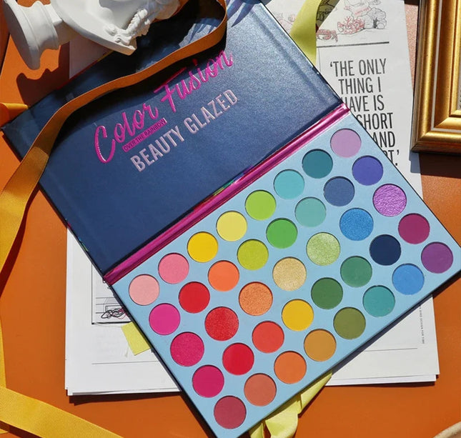 BEAUTY GLAZED 39 Color Rainbow Eyeshadow Palette Long lasting Neon Glitter Eye Shadow Pallete Eye Makeup Cosmetics