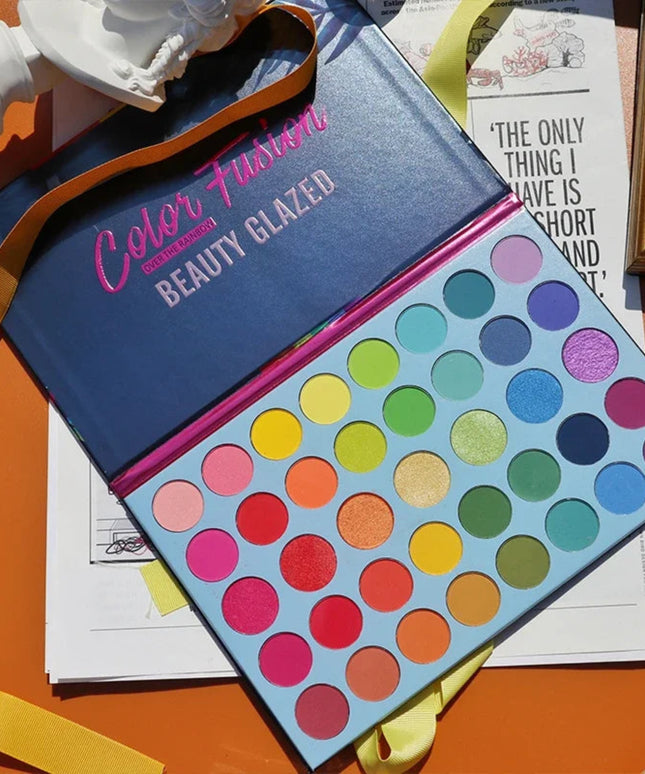 BEAUTY GLAZED 39 Color Rainbow Eyeshadow Palette Long lasting Neon Glitter Eye Shadow Pallete Eye Makeup Cosmetics