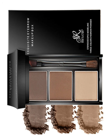 Lasting Eyebrow Powder Waterproof Brow Powder Tint Enhancers Pigment Natrual Eyebrow Shadow Palette with Brush Makeup Cosmetic