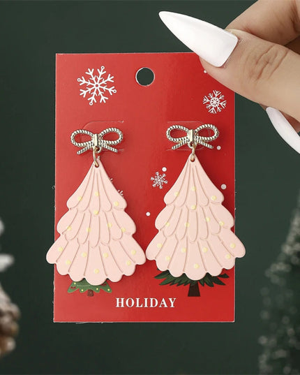 Christmas Drop Earrings For Women Shiny Rhinestone Santa Claus Xmas Tree Snowman Elk Snowflake Long Tassel Dangle Earring Gifts