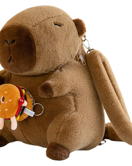 Capybara Plush Backpack for Kids - Cute Cartoon Animal Fur Backpack, School Bag & Shoulder Bag for Boys and Girls